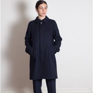 A.P.C Mac Dinard Black Wool Blend Coat